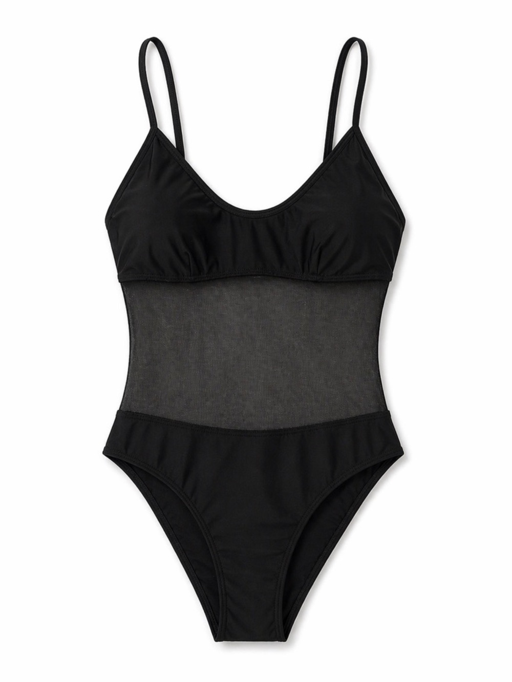 Black Mesh One-Piece Swimsuit. Never worn. M.